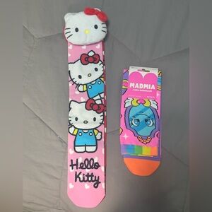MADMIA Knee Soc Bundle - Pink and Blue Hello Kitty/Makeup NWT